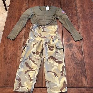 Spirit Special Ops Command Kids Costume Medium 8-10 w/jumpsuit, vest & hat
